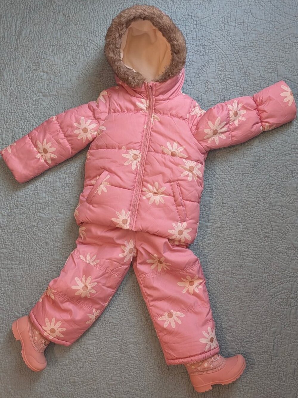 Carter Daisy Snowsuit & Boots Toddler Girl Size 5T & 8M